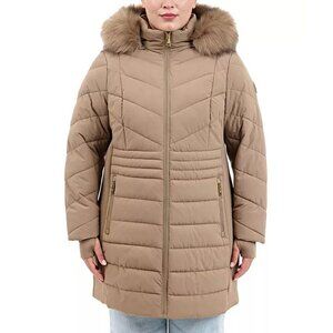 Michael Kors Plus Size Faux-Fur-Trim Hooded Puffer Coat Size 1X (MSRP $340)